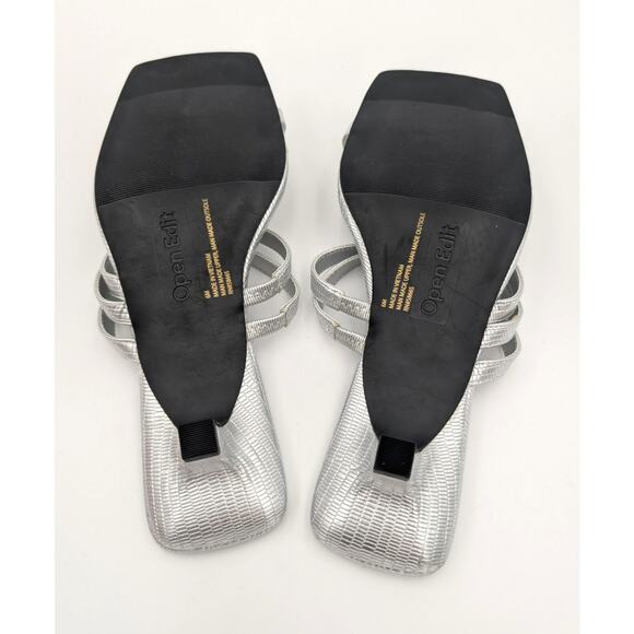 Open Edit Jagger Kitten Heel Sandals Women's Silver Size US6M - Picture 8 of 11
